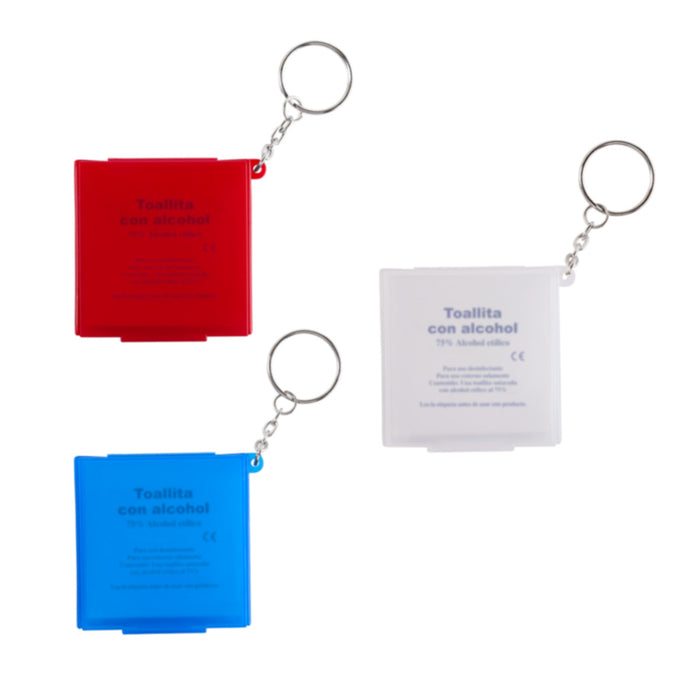 KEYCHAIN WITH ALCOHOL PADS
