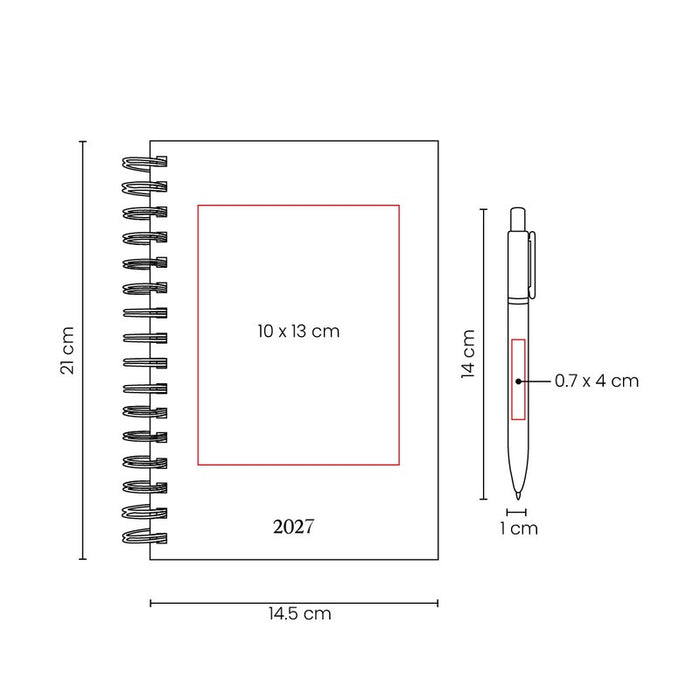 AGENDA DIARIA LETTE 2027 vector
