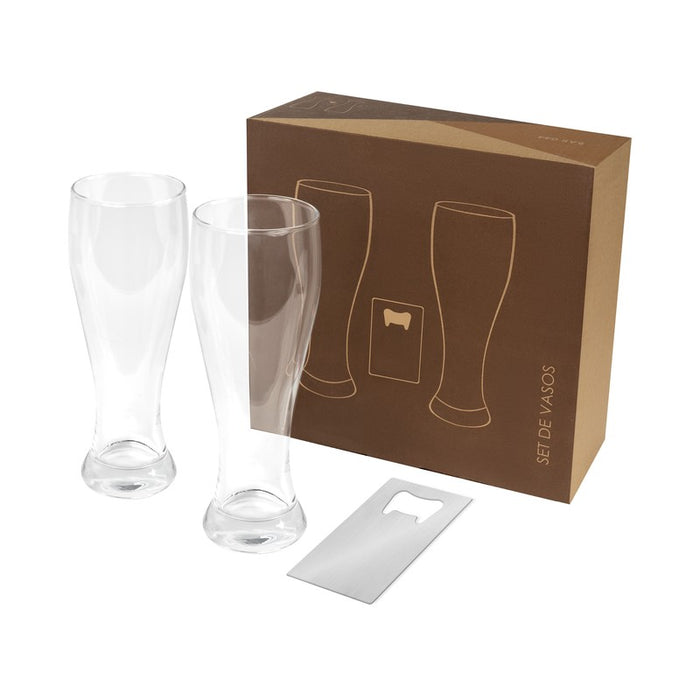 SET DE VASOS PARA CERVEZA MALTIS PLATA
