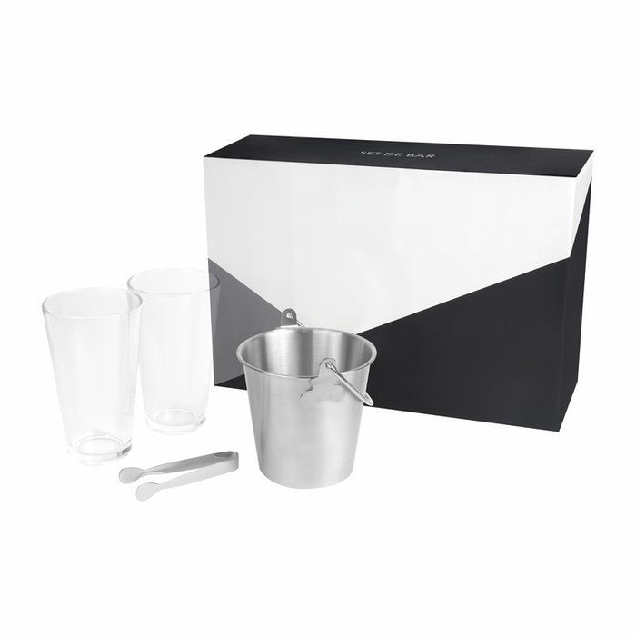 SET DE BAR GLASE PLATA