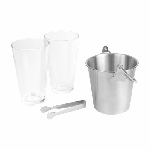 SET DE BAR GLASE PLATA