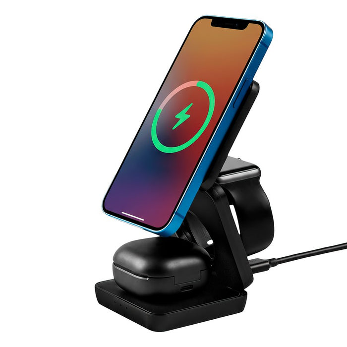 MULTICARGADOR INALÁMBRICO QONEX NEGRO