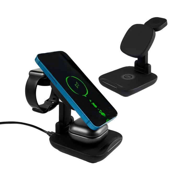 MULTICARGADOR INALÁMBRICO ORANO NEGRO