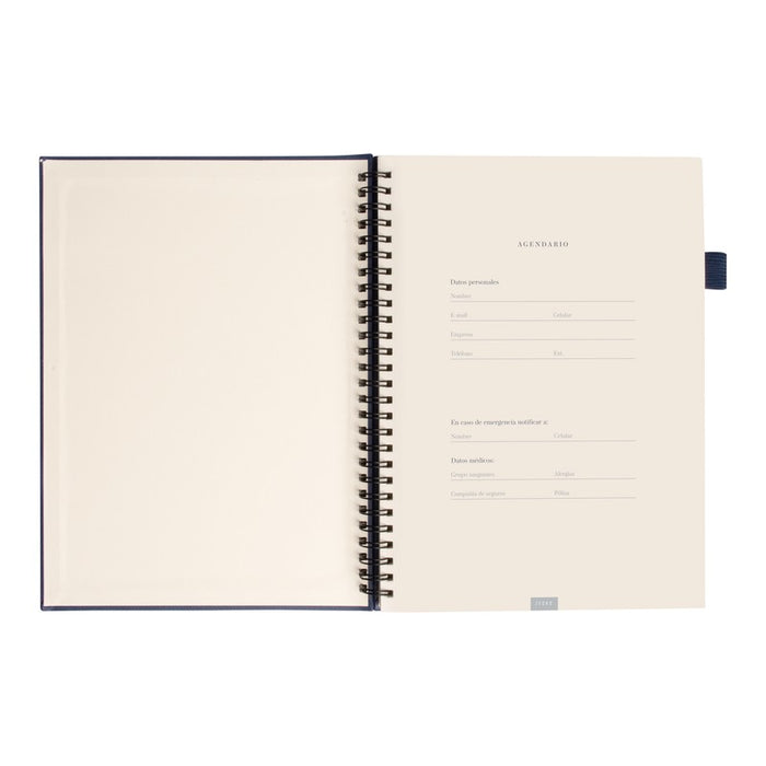 LIBRETA AGENDARIO BORGES AZUL MARINO