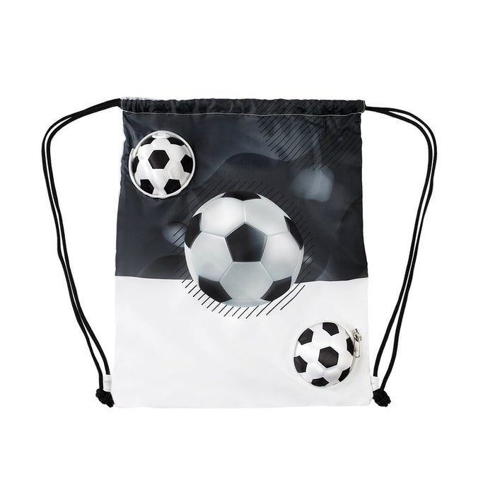 BOLSA-MOCHILA MÁGICA SOCCER BLANCO CON NEGRO
