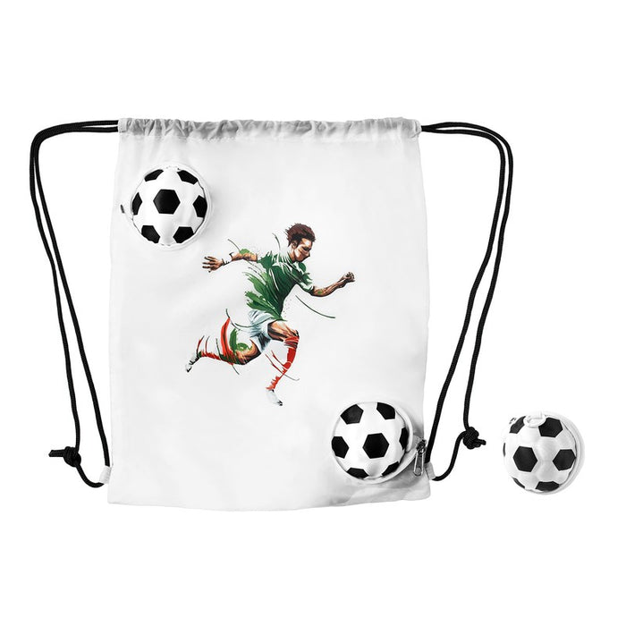 BOLSA-MOCHILA MÁGICA SOCCER BLANCO